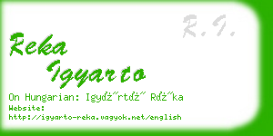 reka igyarto business card